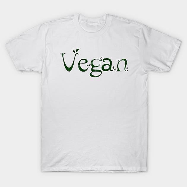 Vegan, Vegetarian Leaf Design T-Shirt by wccharlotte